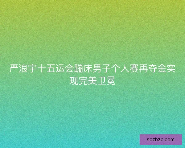 严浪宇十五运会蹦床男子个人赛再夺金实现完美卫冕 严浪宇十五运会蹦床男子个人赛再夺金实现完美卫冕